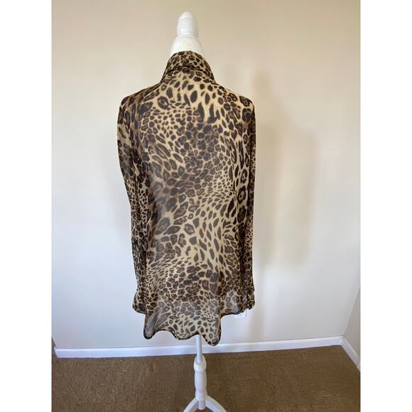 2bella blouse leopard animal cheetah print size M - Picture 4 of 5